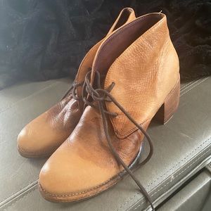 Brown leather ankle boots